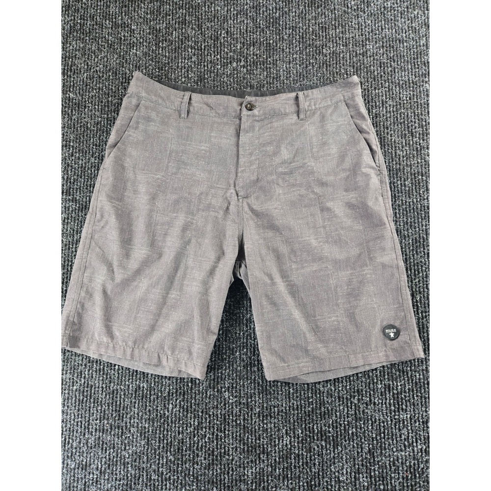 Molokai Surf Co Mens Hybrid Board Shorts Charcoal Grey Tonal Checkered Size 36